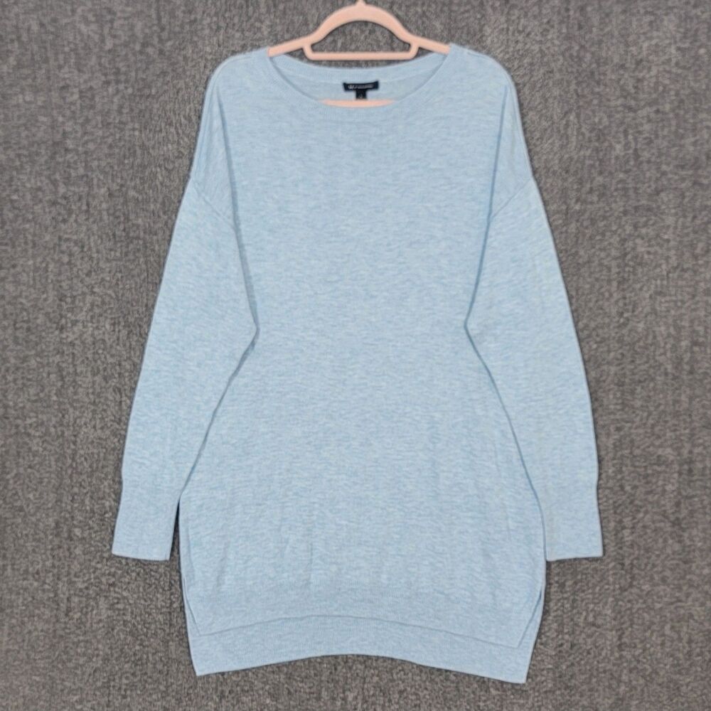 H by Halston Sweater Womens Large Blue Long Sleeve Super Soft Knit Tunic Top